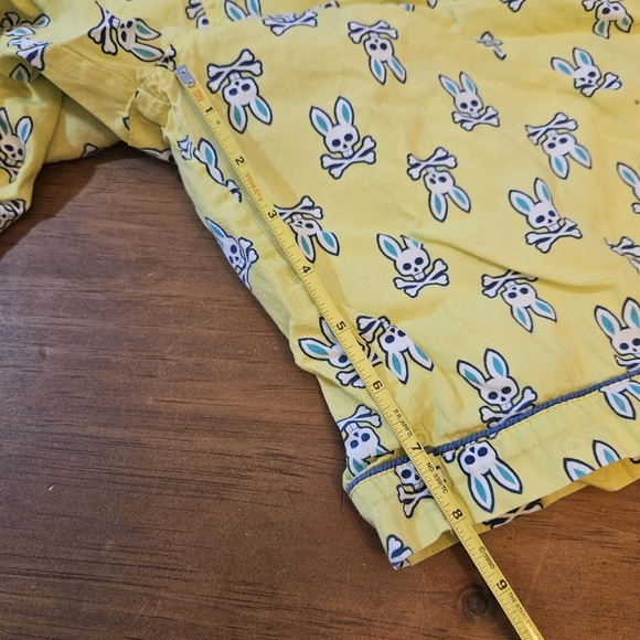 Psycho Bunny Mens Lounge / Sleep Shorts Yellow All Over Bunny Print Large - Picture 5 of 8